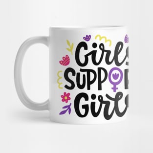 Girls Support Girls Simple Typography Gift Mug
